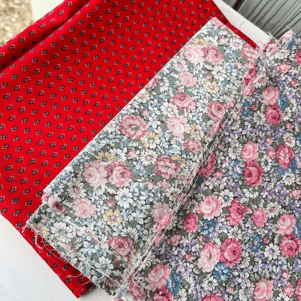 VTG 70s 80s Quilting Cotton Lot 5+ Yards Cranston Concord Marcus USA